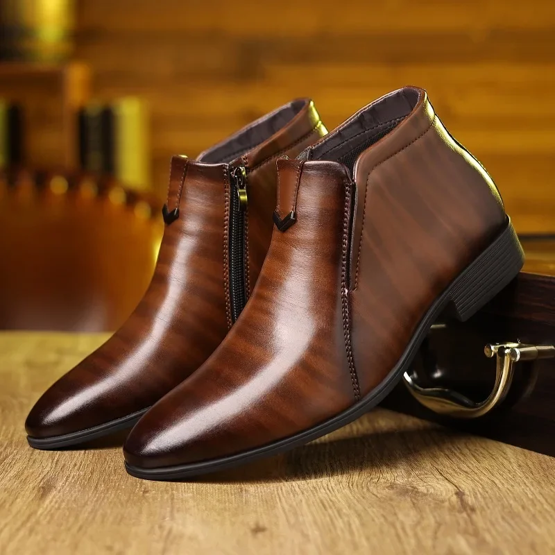 Men Formal Wear With Boots - Роскошные мужские ботинки, модные повседневные кожаные
