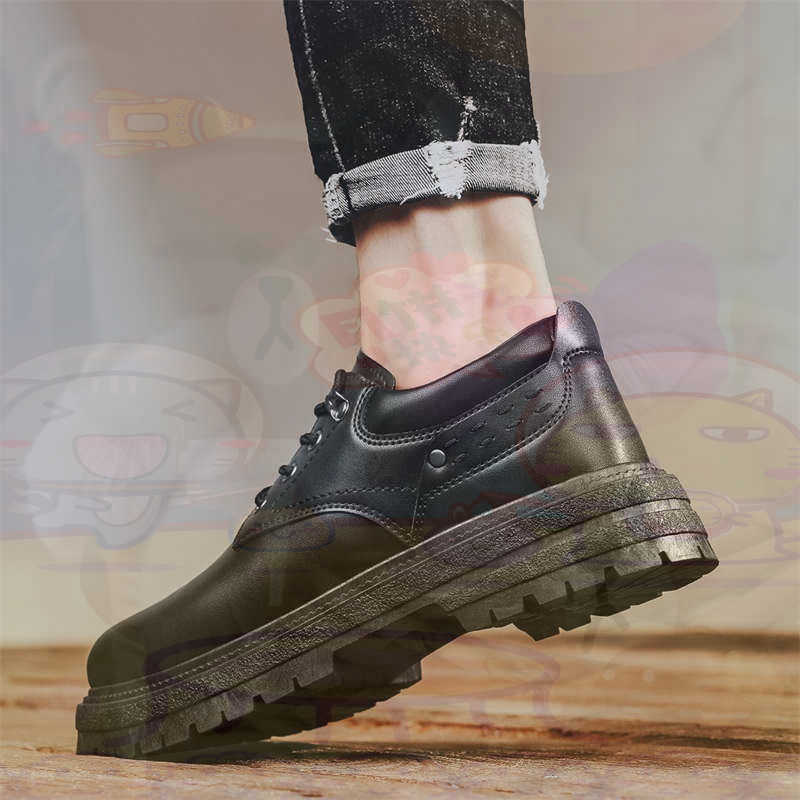 Men Formal Wear All Black - Темные модные кроссовки из натуральной кожи,