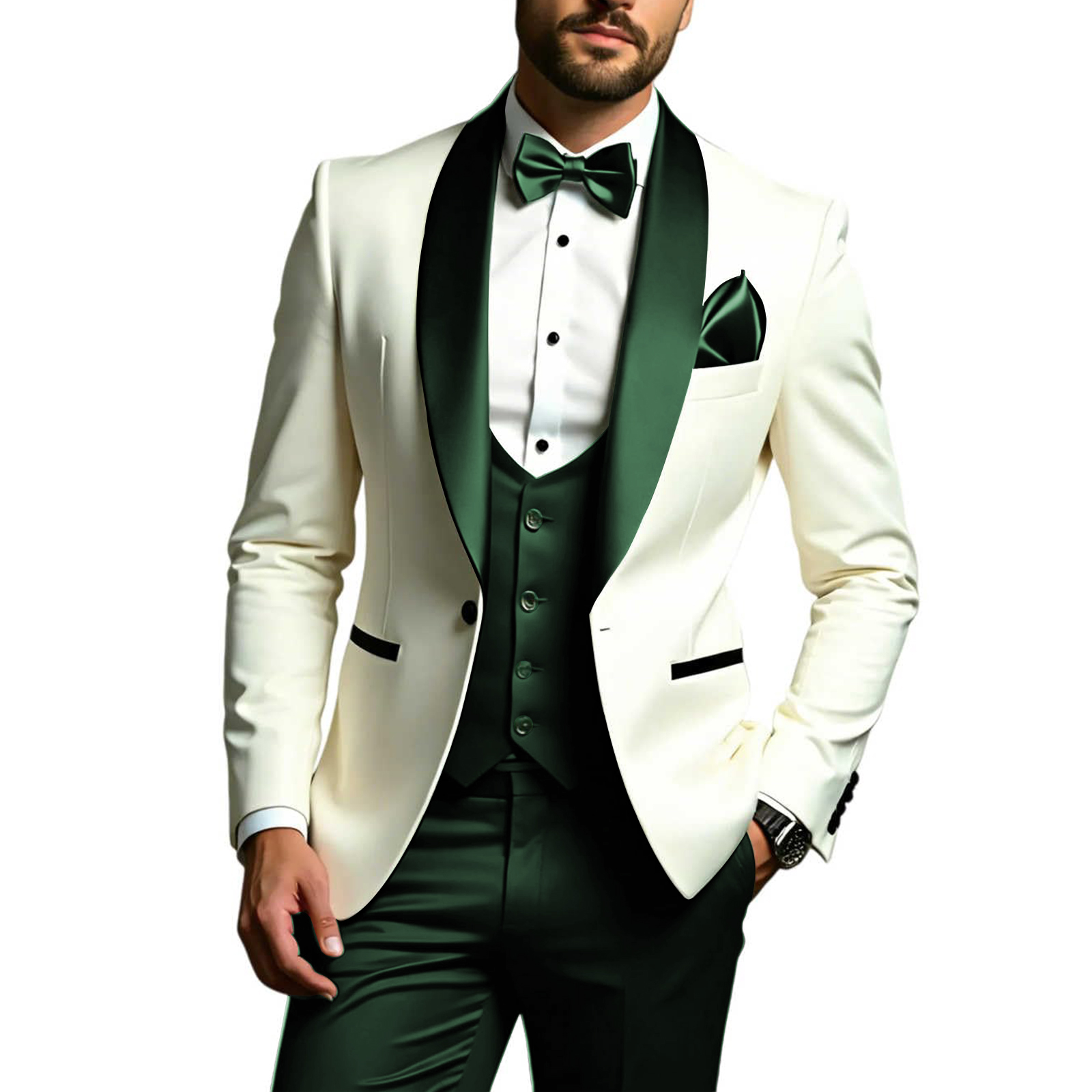 Мужской костюм-тройка Slim Fit – обзор и цена Men Formal Wear Modern